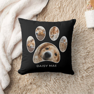 Coussin Amoureux des Animaux Nom de l'Empreinte de Patte P