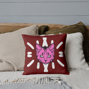 Coussin Amoureux des chats Maman d'animal Mignon Blanc Ray