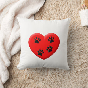 Coussin Amoureux des chats Rouge Coeur Et Pâtes Classique