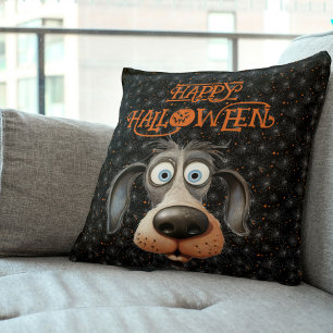 Coussin Amoureux des chiens Halloween nom personnalisé
