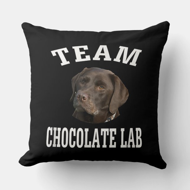 Coussin Amoureux des chiens | Team Chocolat Labrador Retri (Recto)
