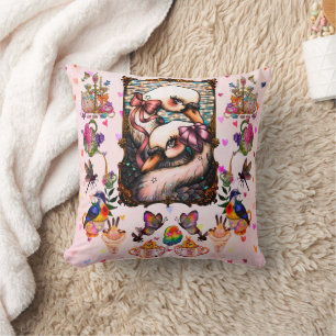 Coussin Amoureux des cygnes