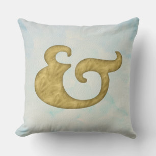 Coussin Ampersand aquarelle #Nautique   Or pour API