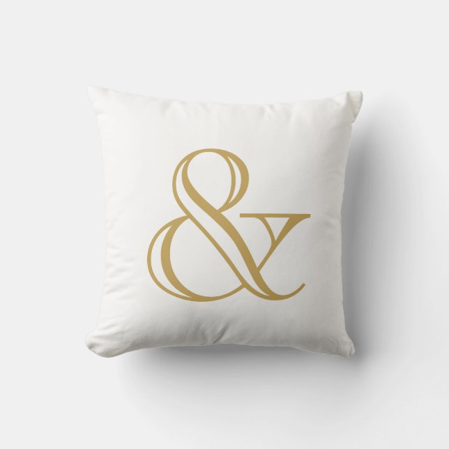 Coussin Ampersane blanche et or (Recto)
