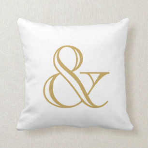 Coussin Ampersane blanche et or