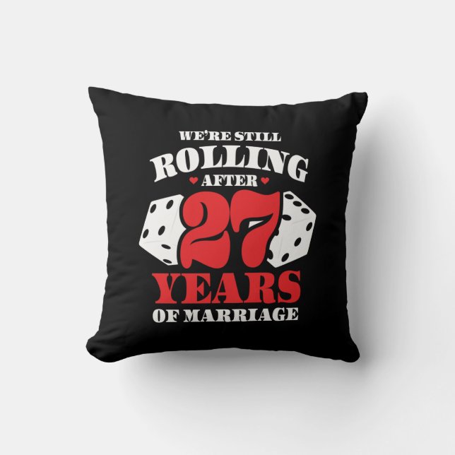 Coussin Amusant 27ème anniversaire couples mariés 27 ans (Recto)