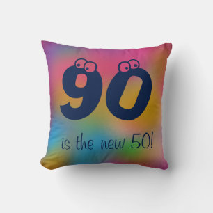 Coussin Amusant 90ème anniversaire dire réversible