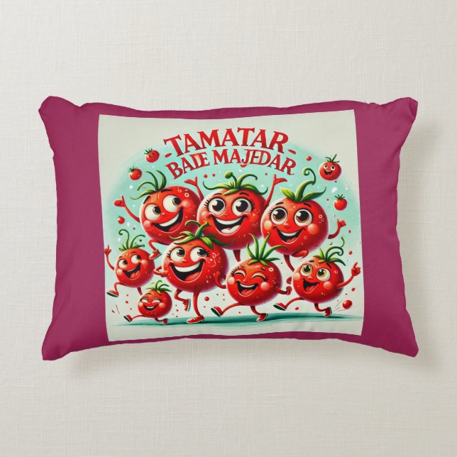 Coussin amusant à la tomate - Génial et Vibrant D (Devant)
