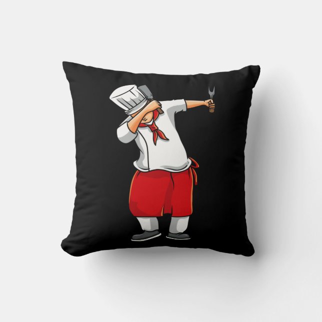 Coussin Amusant chef hibachi cuisinier japonais (Recto)