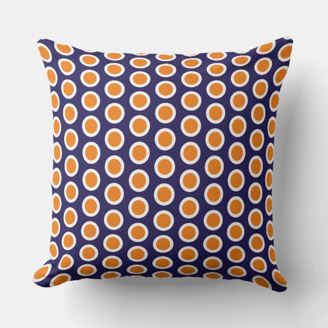 Coussin Amusant Chic Carrelé Bold Orange Navy Ocean Bubble (Recto)