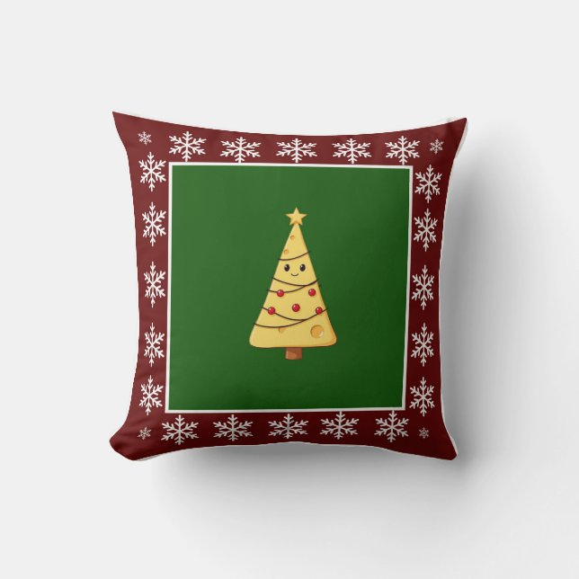Coussin Amusant Cute tendance Fromage élégant Arbre de Noë (Recto)