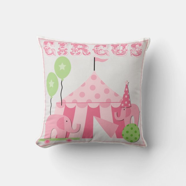 Coussin amusant de cirque rose (Recto)