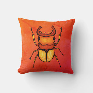 Coussin Amusant de coléoptère orange - Plaisir de l'amoure