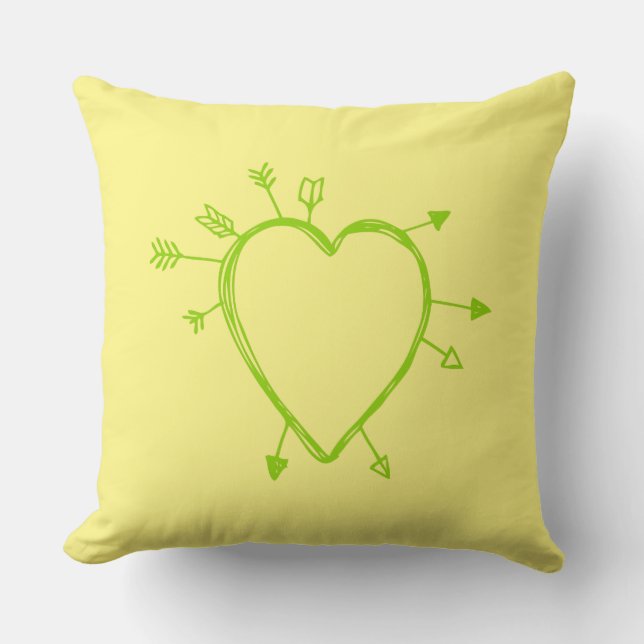 Coussin Amusant Doodle Heart avec beaucoup de flèches (Recto)