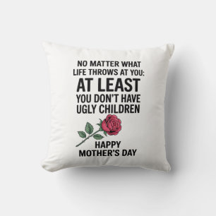Coussin Amusant Fête des Mères Cadeau Rose Design