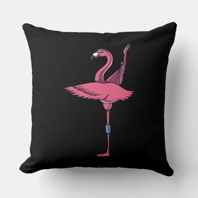Coussin Amusant Flamant rose Oiseau Yoga Entraînement (Recto)