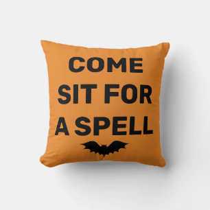 Coussin Amusant Halloween chauve chauve "VENEZ SIT POUR UN