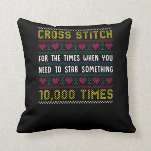 Coussin Amusant Humour de croix couchée Crafty Needlepoin