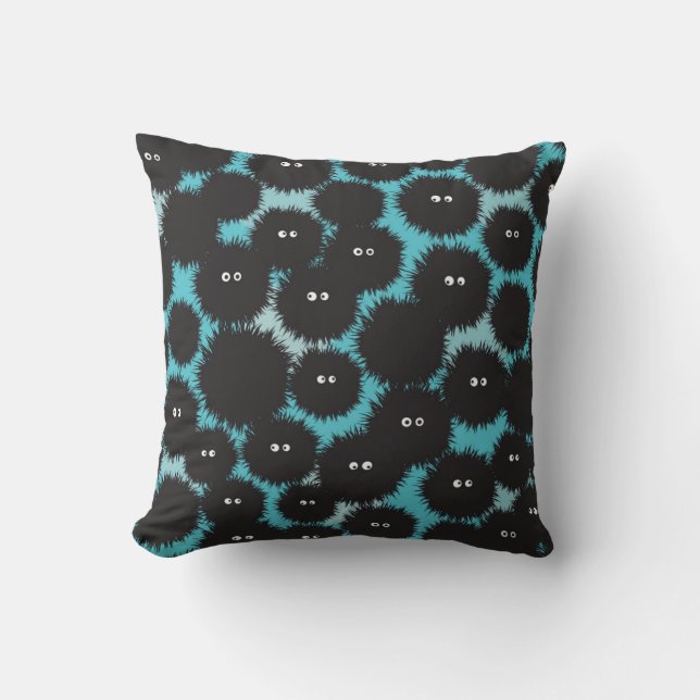 Coussin Amusant monstres noirs moelleux (Recto)