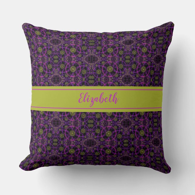 Coussin Amusant Motif violet Monogramme Jeu d'oreiller (Recto)