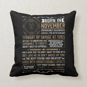 Coussin Amusant Né En Novembre Anniversaire Scorpio Zodia