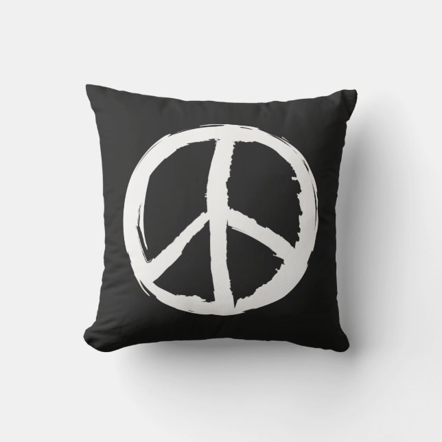Coussin amusant peint SIGNE DE PAIX | (Recto)