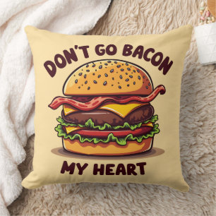 Coussin Amusant Pun Alimentaire Bacon Lover Cheeseburger D