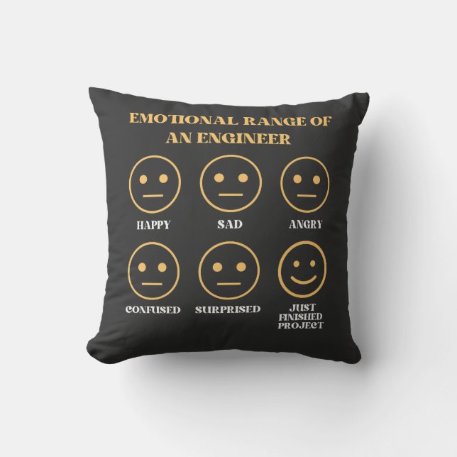 Coussin Amusante Gamme Émotionnelle D'Un Ingénieur Face Au (Recto)