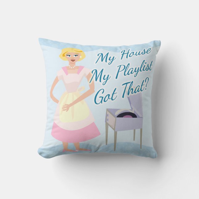 Coussin Amusants Playlist Musique Lover Kitsch Cartoon Fem (Recto)