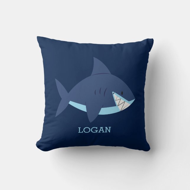 Coussin Amusants requins bleus (Recto)