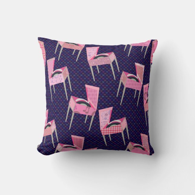 Coussin Amusants Retro Motifs Joueurs de disques Kitschy M (Recto)