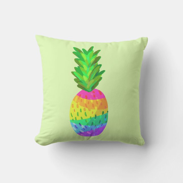 Coussin Ananas arc-en-ciel (Recto)