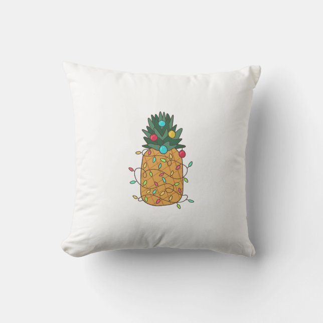 Coussin Ananas de Noël tropical (Recto)