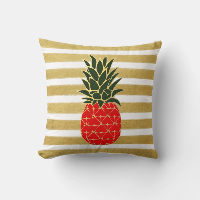 Coussin Ananas d'or de fête de vacances (Recto)