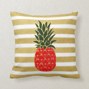 Coussin Ananas d'or de fête de vacances