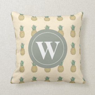 Coussin Ananas d'or de monogramme