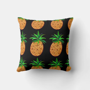 Coussin Ananas doré sur noir