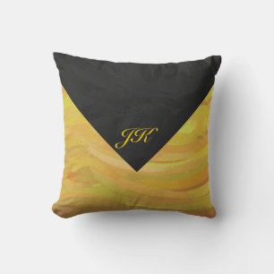 Coussin Ananas et Monogramme noir
