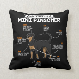 Coussin Anatomie D'Un Mini Pinscher Drôle Chien Propriét