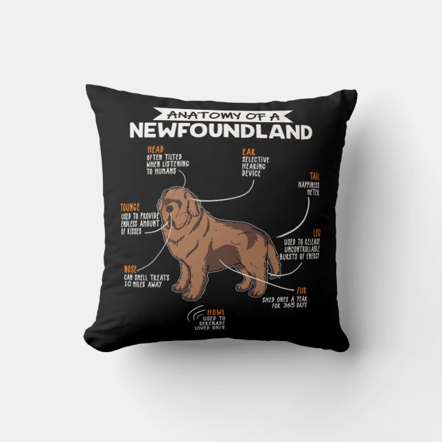 Coussin Anatomie D'Un Propriétaire De Chien Funny À Terre- (Recto)