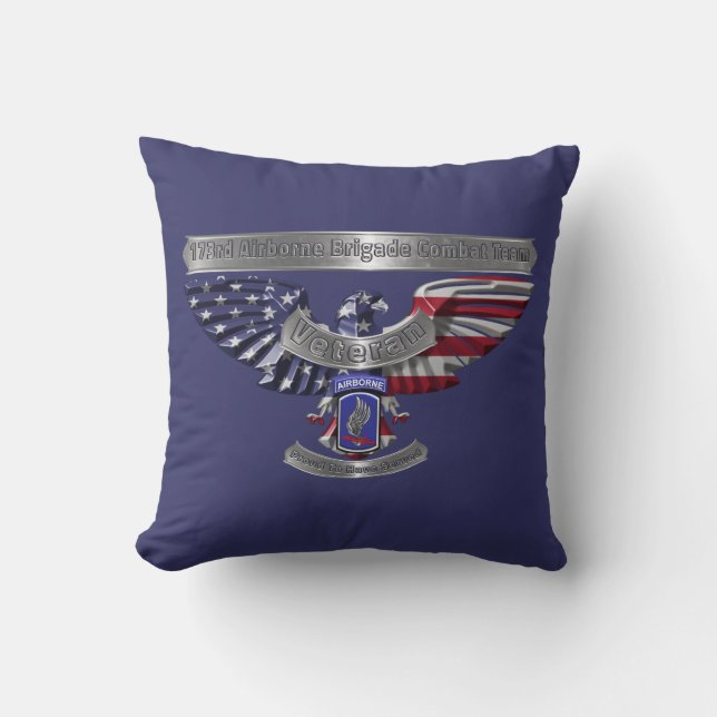 Coussin Ancien Aigle Américain "Fier D'Avoir Servi" (Recto)