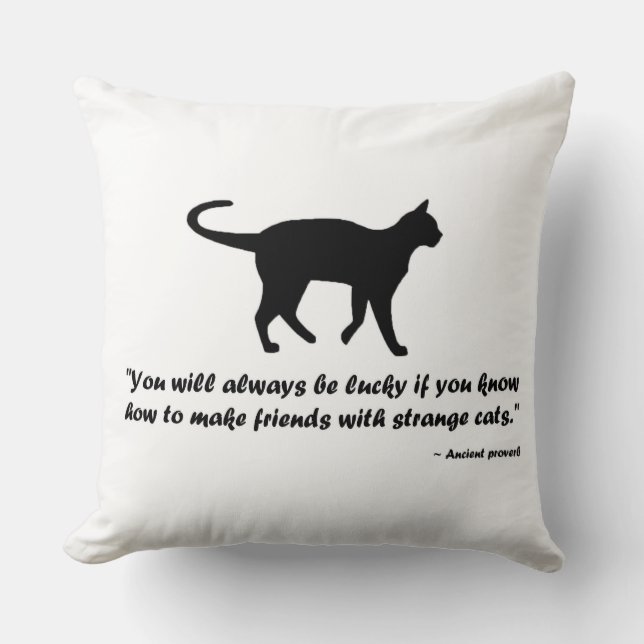 Coussin Ancien proverbe de chat (Recto)