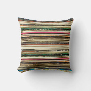 Coussin Ancienne boîte de disques empilée en oreiller, vi