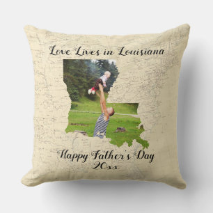 Coussin Ancienne Carte L'Amour Vit En Louisiane Photo Faço