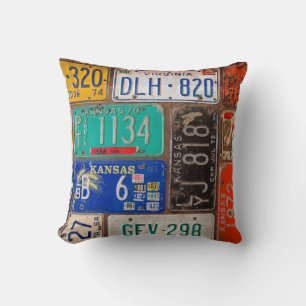Coussin Anciennes plaques de licence