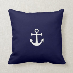 Coussin Ancre blanche nautique sur l'oreiller à lancer rou