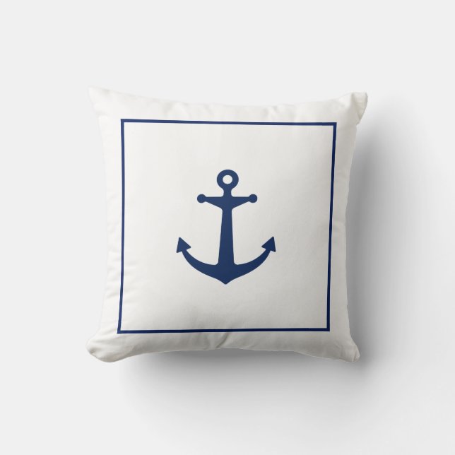 Coussin Ancre de bleu marine (Recto)