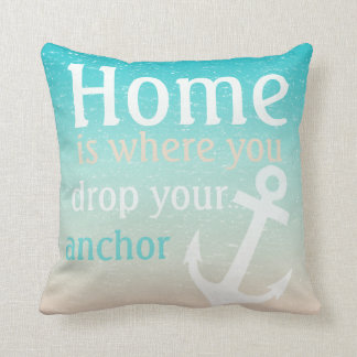 Coussin Ancre de sable Bleu de plage Tropical