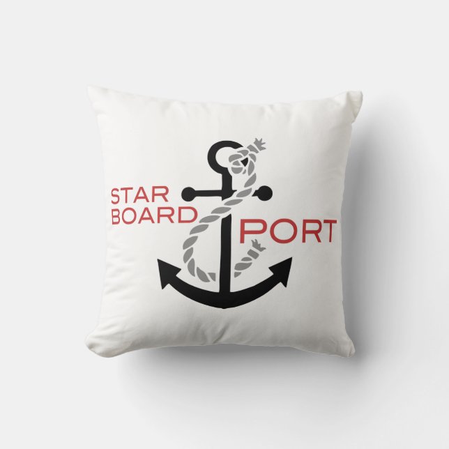 Coussin Ancre du port de bord Nautique (Recto)