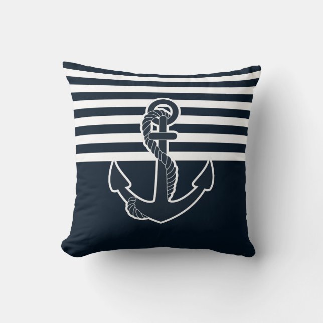 Coussin Ancre et bandes (Recto)